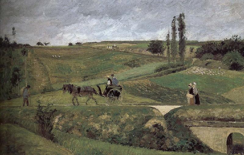 Camille Pissarro Leads to the loose many this graciousness Li road oil painting image